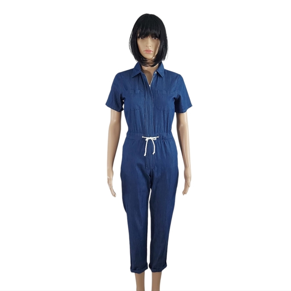 On S’en Fout des Garçons Blue Cotton Jumpsuit – Size 12 - Picture 3 of 16